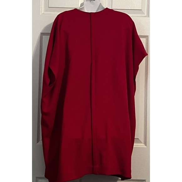 Diane von Furstenberg DVF Squaretan Cocoon Tunic Dress Berry Red Crepe - Picture 8 of 11